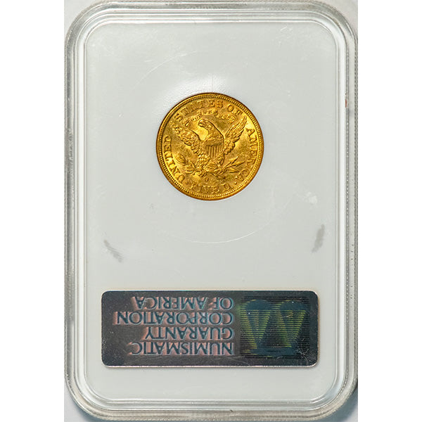 (8365) 1893-O $5 NGC MS60 Liberty reverse slab