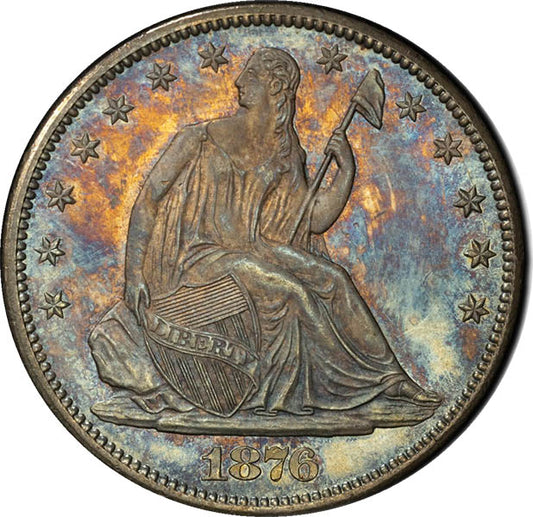 (6353) 1876-CC 50C PCGS MS66 Seated Half obverse