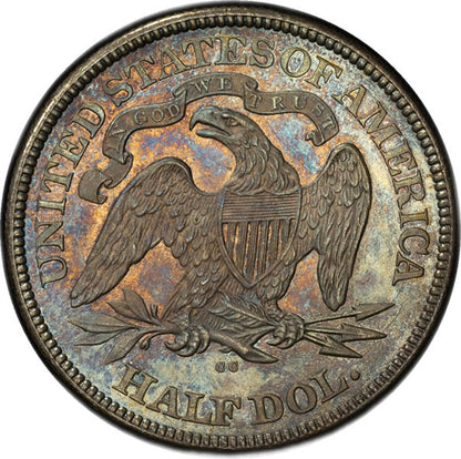 (6353) 1876-CC 50C PCGS MS66 Seated Half reverse