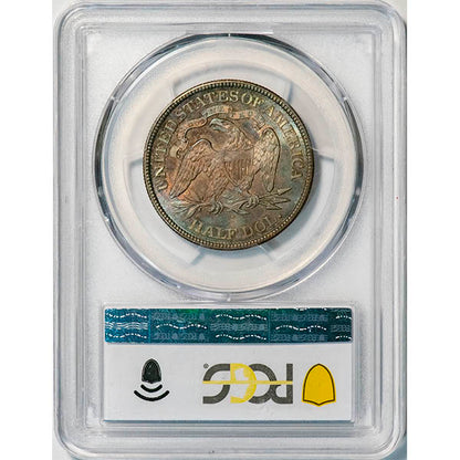 (6353) 1876-CC 50C PCGS MS66 Seated Half reverse slab