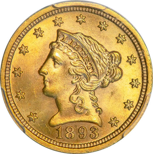 (7845) 1893 $2.50 PCGS MS65 Liberty obverse