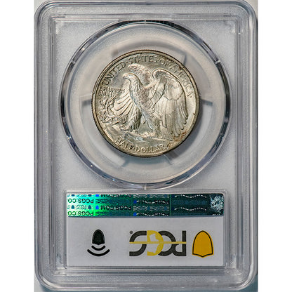 (6605) 1938-D 50C PCGS MS66 CAC Walker reverse slab