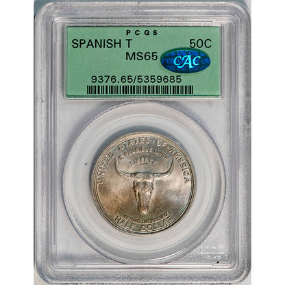 (9376) 1935 50C PCGS MS65 CAC Spanish Trail slab