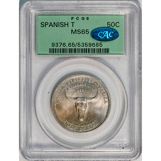 (9376) 1935 50C PCGS MS65 CAC Spanish Trail slab
