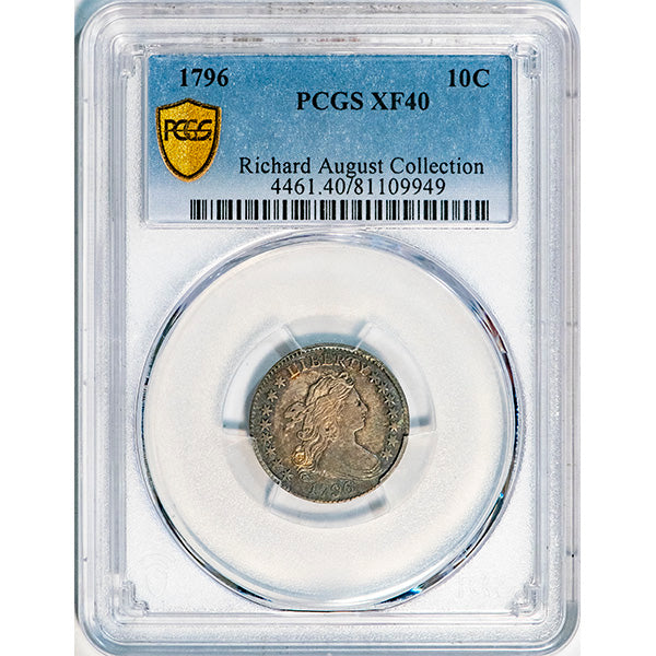 (4461) 1796 10C PCGS XF40 Bust Dime slab