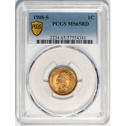 1908-S 1C PCGS MS65RD
