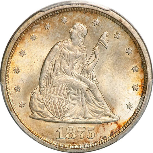 (5298) 1875-S 20C PCGS MS64 Seated obverse