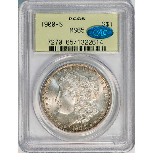 (7270) 1900-S $1 PCGS MS65 CAC Morgan slab