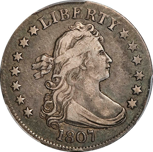 (5316) 1807 25C PCGS VF30 CAC Bust Quarter obverse