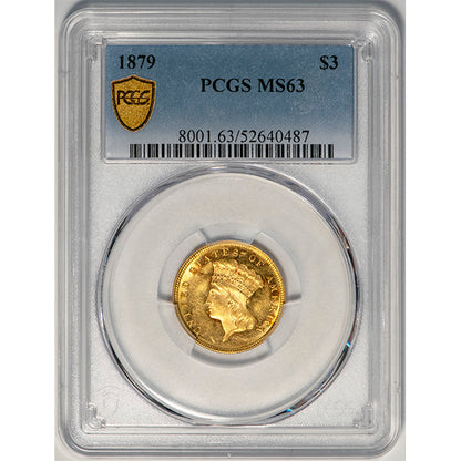 1879 $3 PCGS MS63