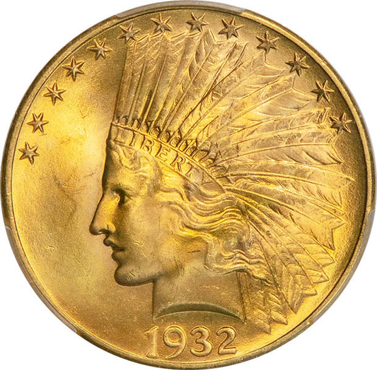 (8884) 1932 $10 PCGS MS65+ Indian obverse