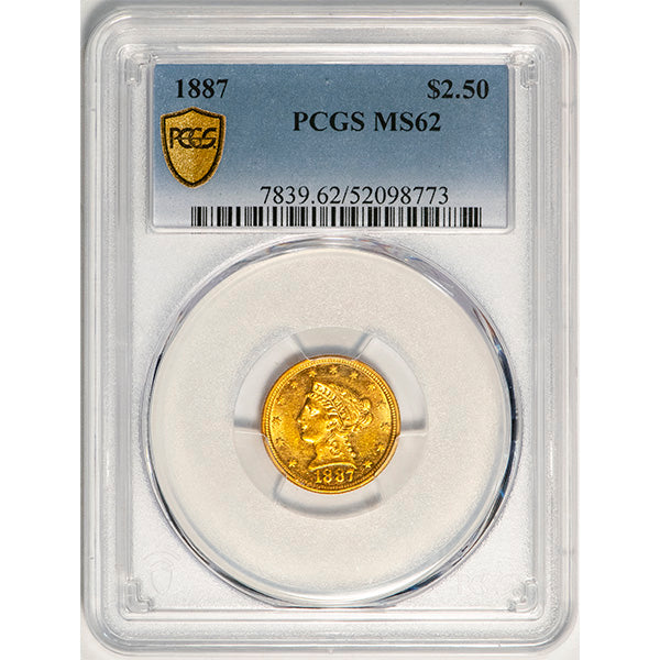 (7839) 1887 $2.50 PCGS MS62