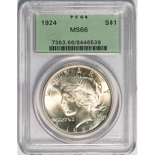 1924 $1 Old Holder PCGS MS66