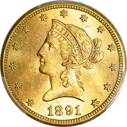 (8720) 1891-CC $10 PCGS MS62 CAC