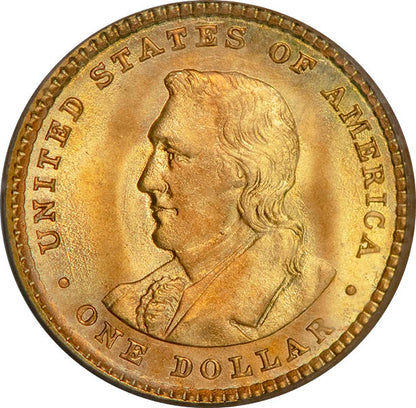 (7448) 1905 G$1 PCGS MS65 Lewis and Clark CAC reverse