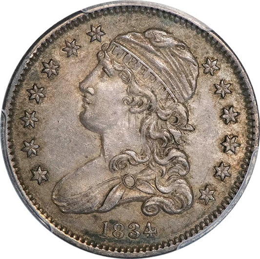 (5353) 1834 25C PCGS AU58 CAC Bust Quarter obverse