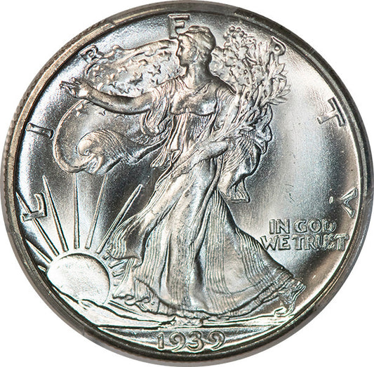 (6607) 1939-D 50C PCGS MS67 CAC