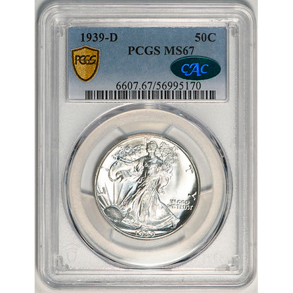 (6607) 1939-D 50C PCGS MS67 CAC