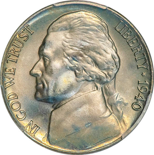 (4050) 1940 5C PCGS MS67+FS Jefferson obverse