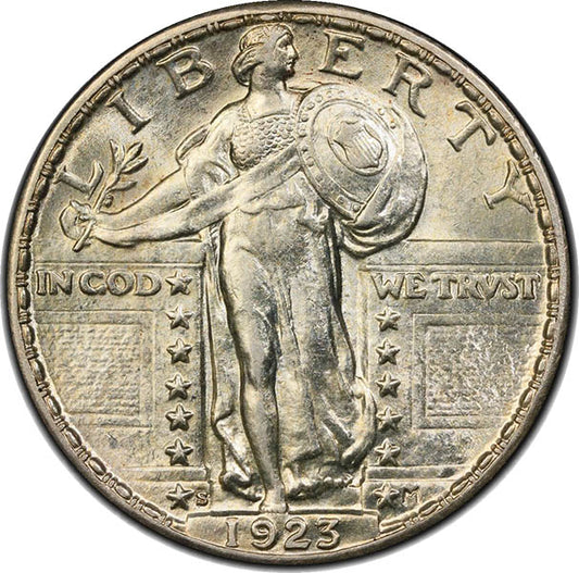 (5744) 1923-S 25C PCGS AU58 Standing Liberty obverse