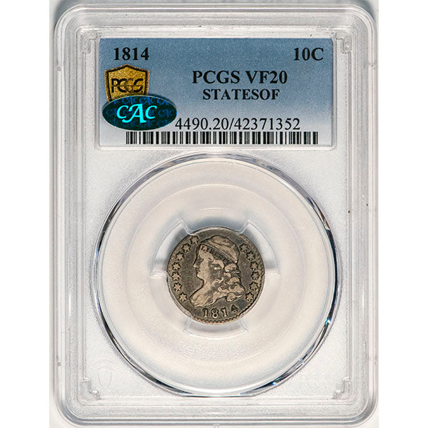 1814 10C STATESOF PCGS VF20
