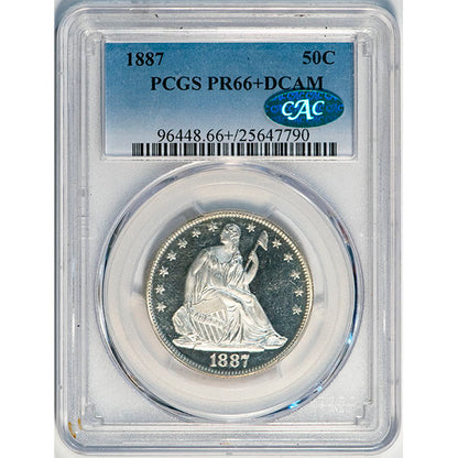 (96448) 1887 50C PCGS PR66+DCAM CAC