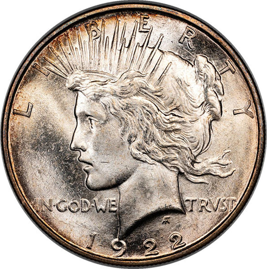 (7358) 1922-D $1 Peace Dollar CACG MS65 CAC