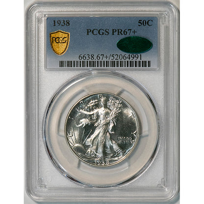 (6638) 1938 50C PCGS PR67+ CAC