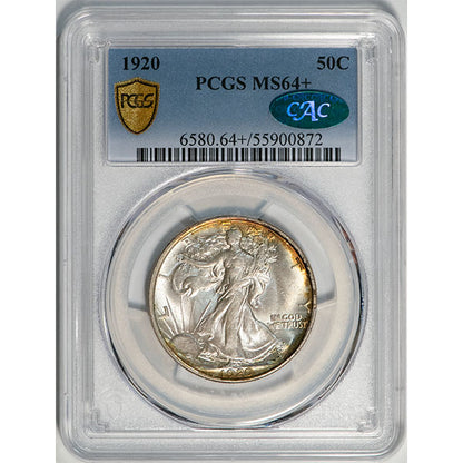 (6580) 1920 50C PCGS MS64+ CAC