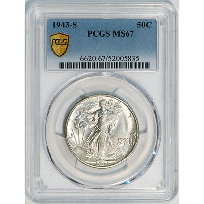 (6620) 1943-S 50C PCGS MS67