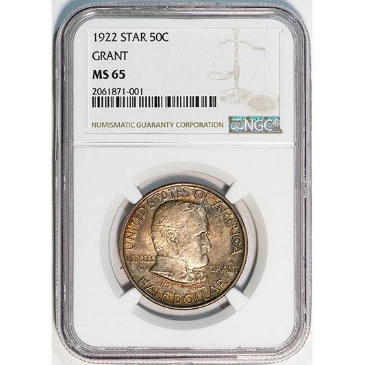 (9307) 1922 50C Grant Star NGC MS65