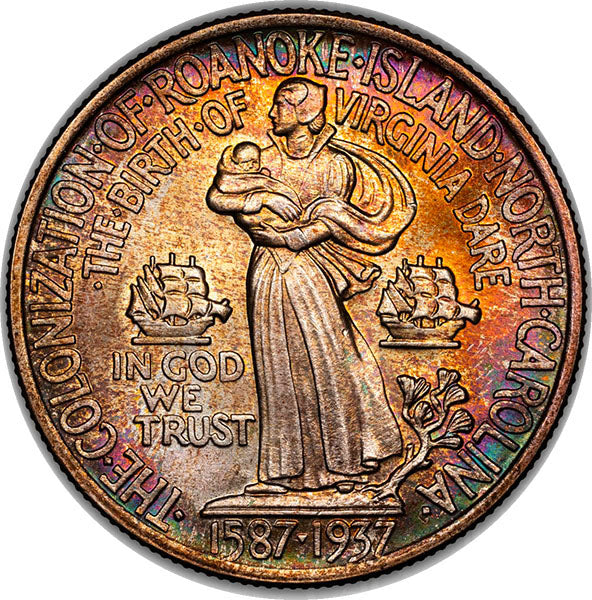 (9367) 1937 50C Roanoke Island CACG MS68 CAC