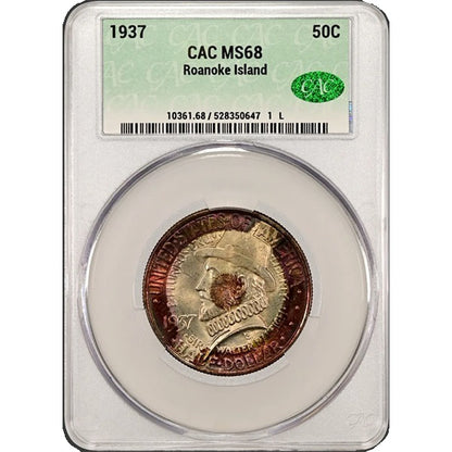 (9367) 1937 50C Roanoke Island CACG MS68 CAC