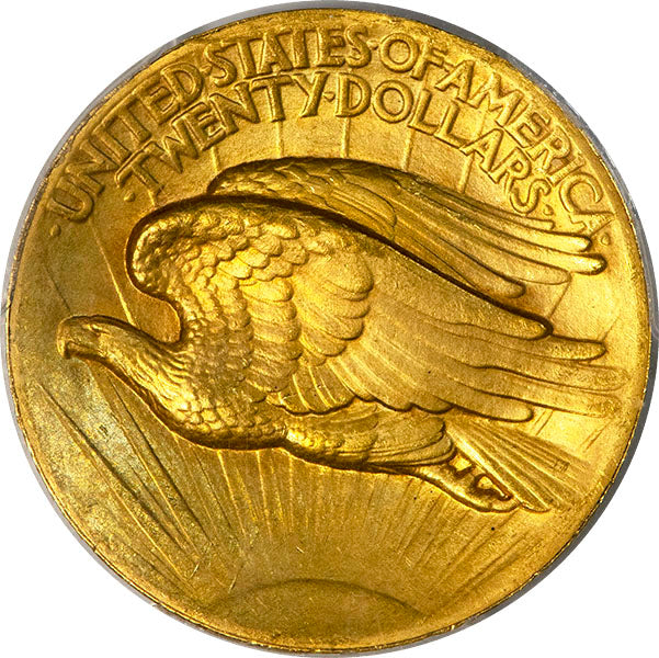 (9135) 1907 $20 High Relief - Wire Edge PCGS MS64+ CAC