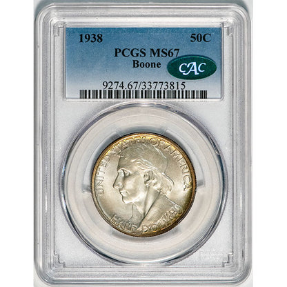 (9274) 1938 50C Boone PCGS MS67 CAC