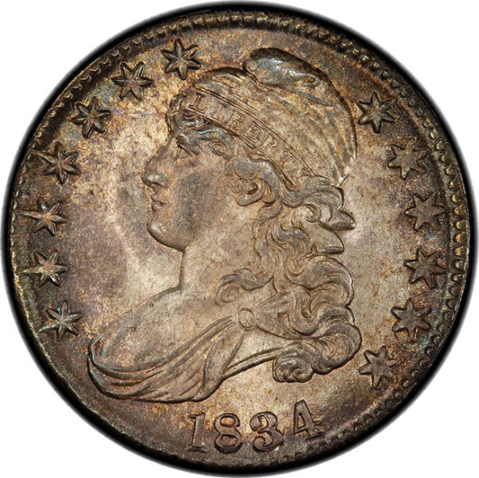 (6166) 1834 50C Large Date, Large Letters O-102 PCGS MS65+ CAC