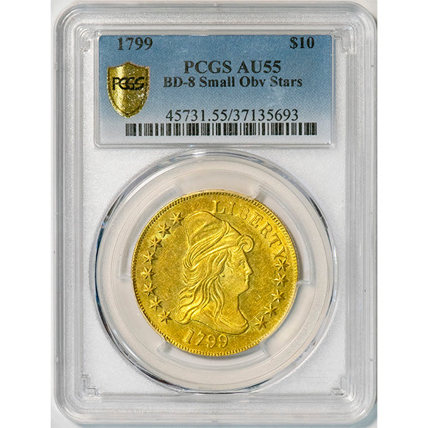 (8560) 1799 $10 BD-8, Small Obv Stars PCGS AU55