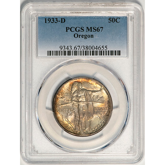 (9343) 1933-D 50C Oregon PCGS MS67