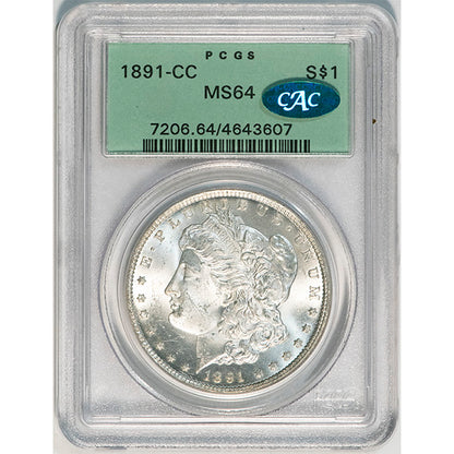 (7206) 1891-CC $1 PCGS MS64 CAC