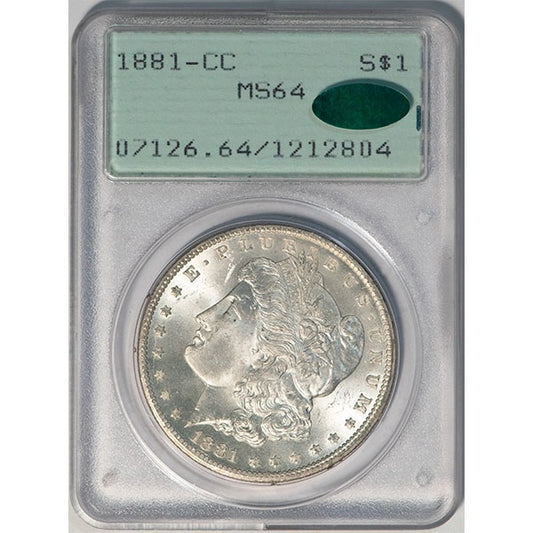 (7126) 1881-CC $1 PCGS MS64 CAC