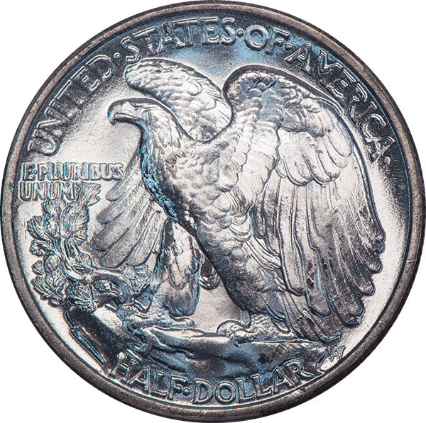 (6632) 1946 50C PCGS MS65 Doubled Die Reverse
