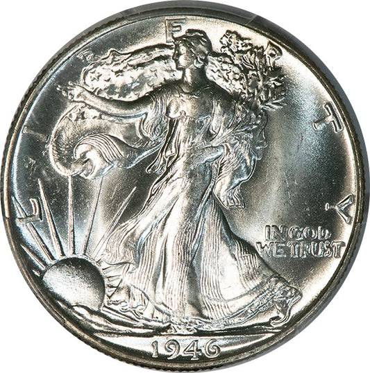 (6632) 1946 50C Doubled Die Reverse PCGS MS65 CAC