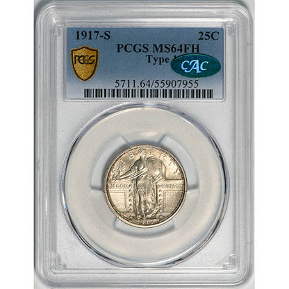 (5711) 1917-S 25C Type 1 PCGS MS64FH
