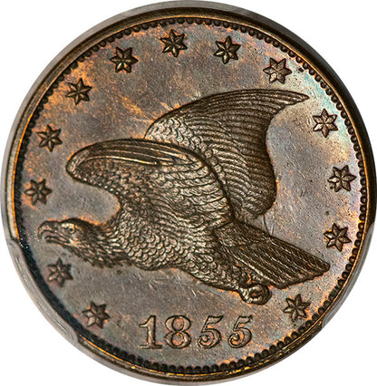 1855 1C J-167, P-193, R.5 PCGS PR64BN CAC