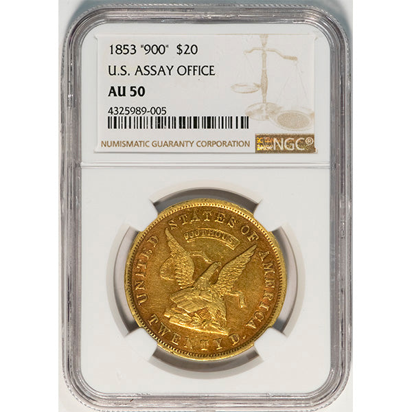 (10013) 1853 $20 Assay NGC AU50