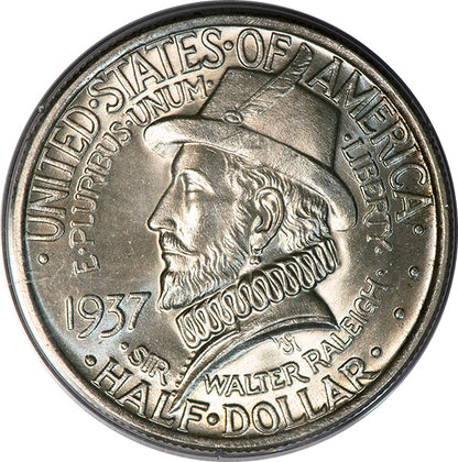 (9367) 1937 50C Roanoke PCGS MS65Gold CAC