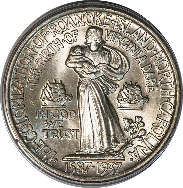 (9367) 1937 50C Roanoke PCGS MS65Gold CAC