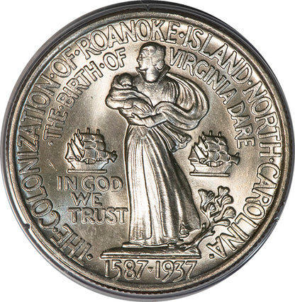 (9367) 1937 50C Roanoke PCGS MS65Gold CAC