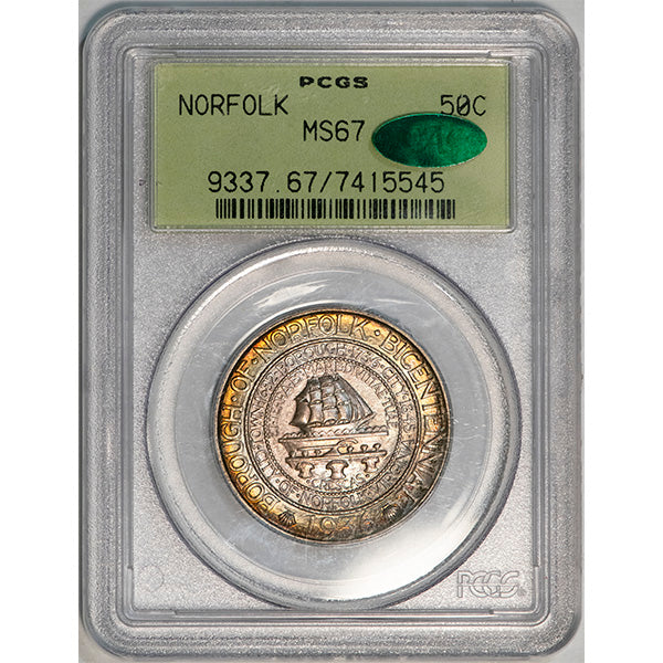 (9337) 1936 50C Norfolk PCGS MS67 CAC