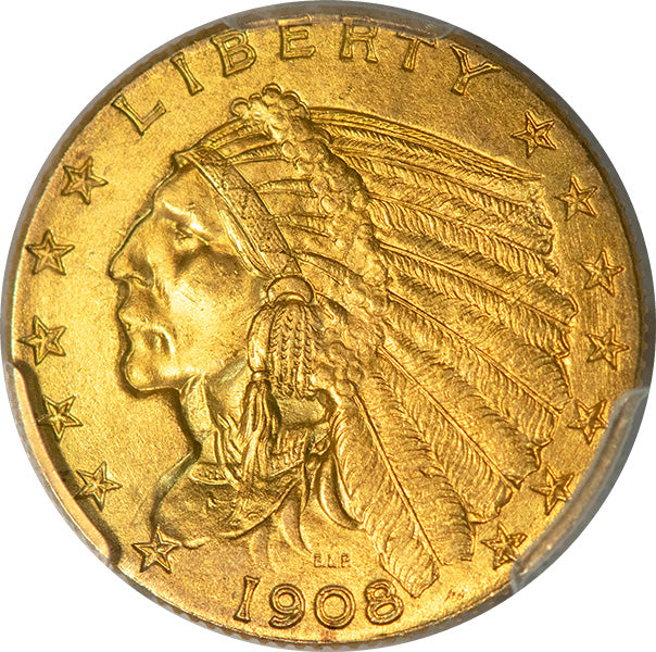 (7939) 1908 $2.50 PCGS MS64 CAC